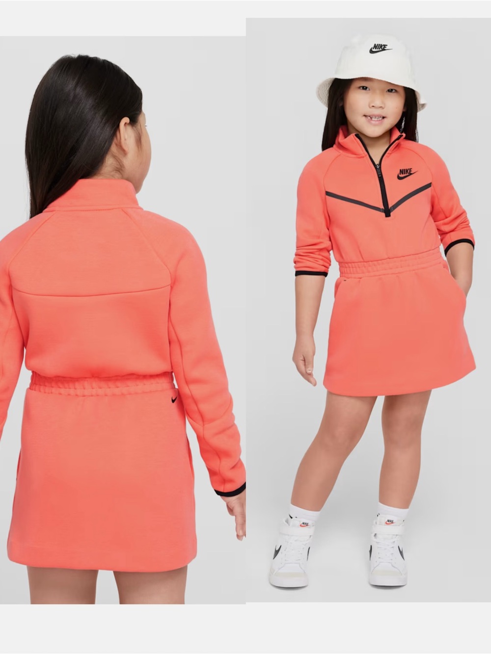 Nike Tech Fleece Dress Magic Ember Girls Size M (6 )NWT